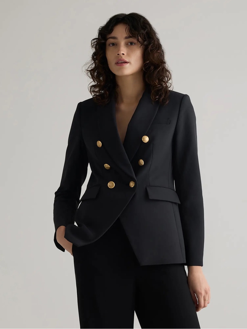 NWT Quince Scuba Captain's Convertible Blazer True Black Large Preppy Nautical